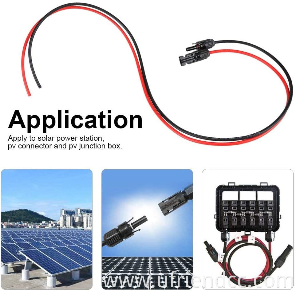 Solar PV Cable Extension cable 2.5mm Pair of Solar Panel DC1000V 30A For solar power station PV connector and PV Junction Box